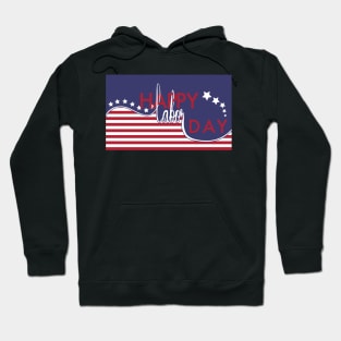 Happy Labor Day with USA Flag Illustration Hoodie